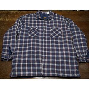 Vintage Faded Glory Shirt Jacket Mens XL Plaid Quilted Lined Flannel Gorpcore